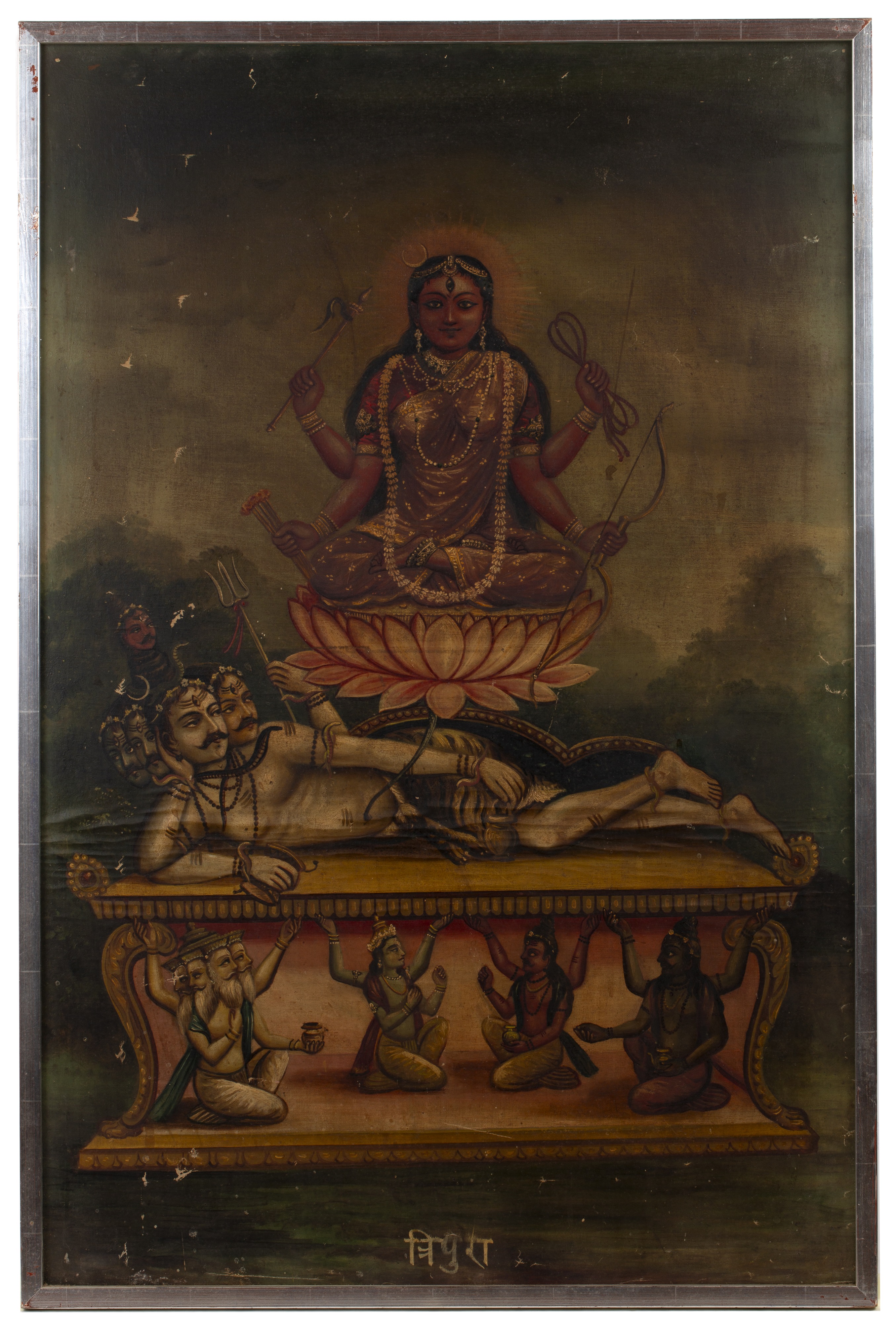 Bengal School Indian, 19th/ early 20th Century depiction of the Tantric Hindu goddess - Image 2 of 3