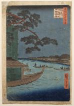 Collection of woodblock prints after Utagawa Hiroshige (Japanese, 1797-1858) to include 'Pine of