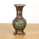 Cloisonne vase Chinese, Qianlong with taotie, lotus and ruyi decoration, 21.2cm high The vase has