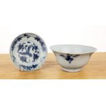 Blue and white porcelain provincial bowl Chinese 14.5cm diameter x 6.8cm high and a small Ming