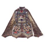 Xiapei vest Chinese, circa 1900 deep purple ground, embroidered with a 5th-rank silver pheasant