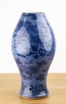 Powder blue bottle vase Chinese, 18th Century painted with Buddhist lions and balls, 43.5cm high