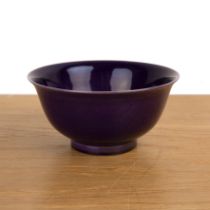 Monochrome cabbage glazed bowl Chinese of plain form, having an unglazed base and with a