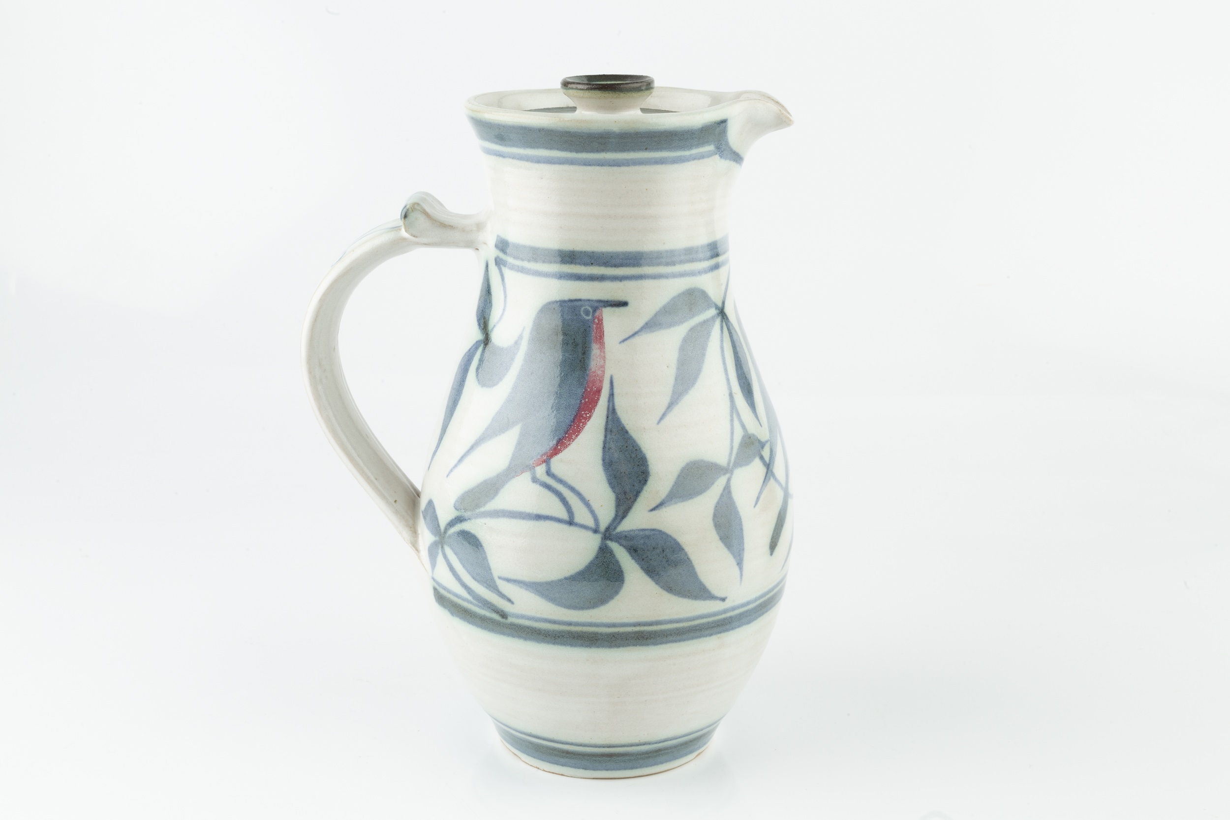 Laurence McGowan (b.1942) Coffee pot decorated with robins signed 23cm high. RF taken from Chelt - Image 2 of 3