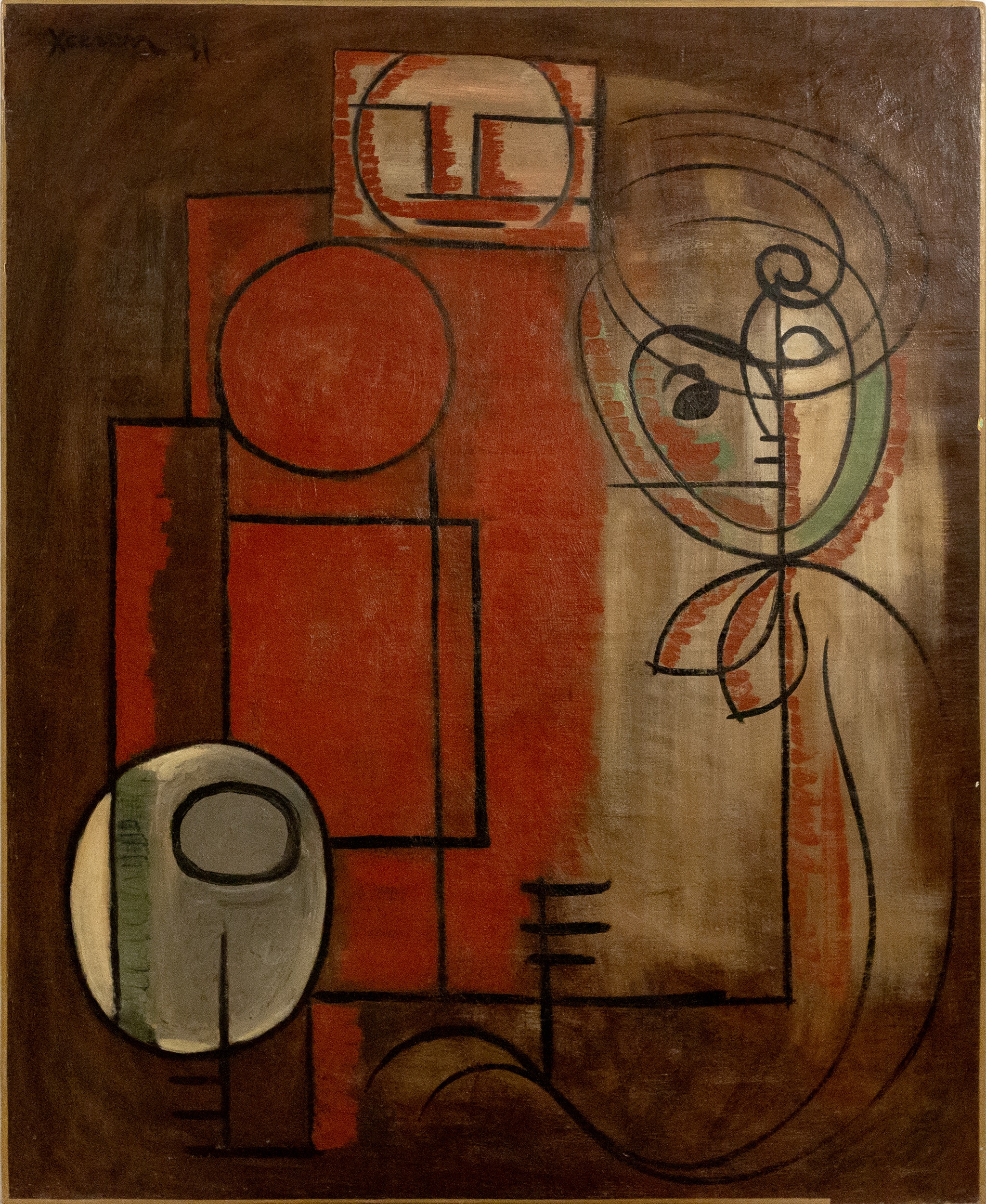 Jean Xceron (1890-1967) Untitled, 1931 signed and dated (upper left) oil on canvas 101 x 81cm, - Image 3 of 16