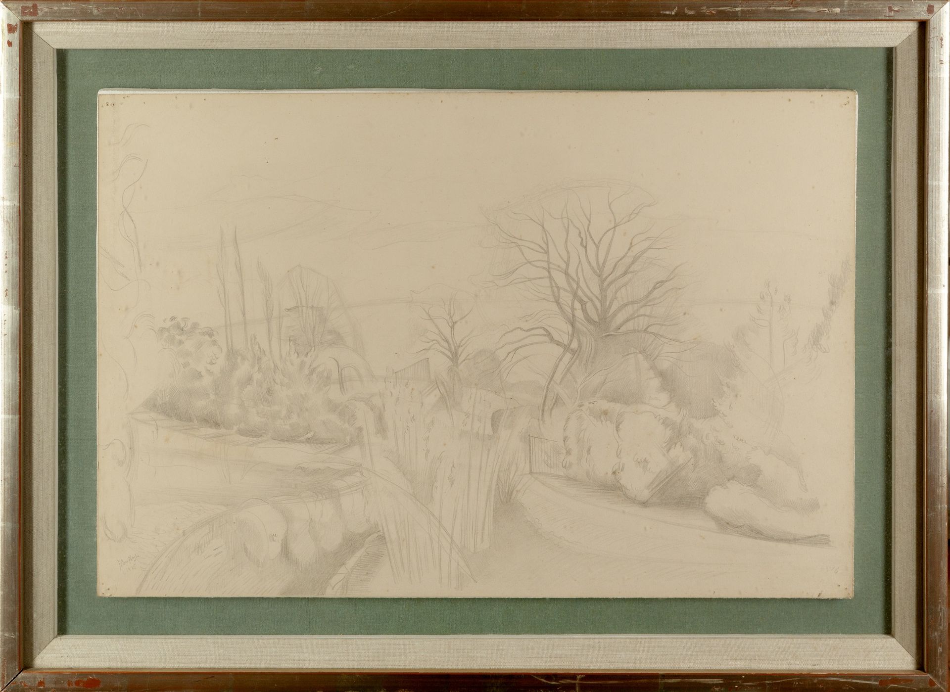 John Northcote Nash (1893-1977) The Garden, 1925 signed and dated (lower left) pencil on paper 38 - Image 2 of 3