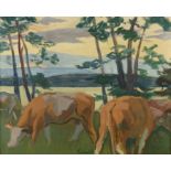 Martin Alfred Christ (1900-1979) Cattle Grazing signed (lower middle) oil on canvas 60 x 73cm.