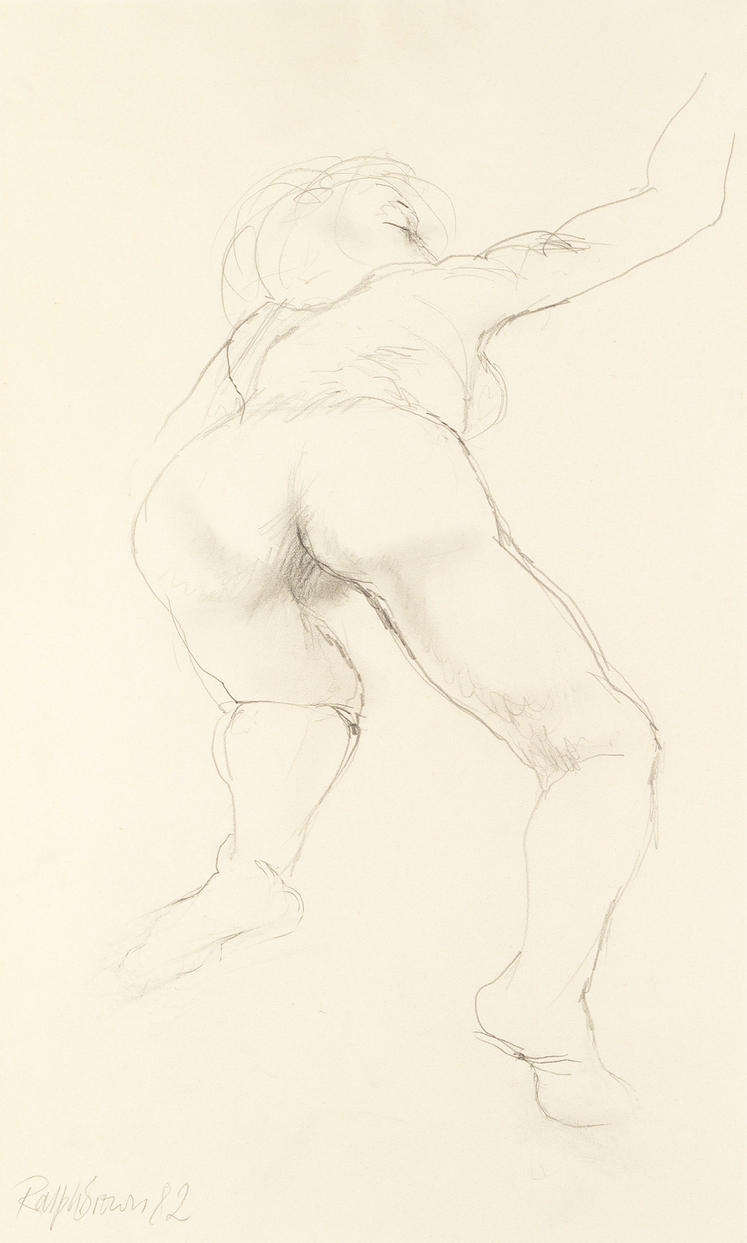 Ralph Brown (1928-2013) Nude from Behind, 1982 signed and dated (lower left), titled (to reverse)