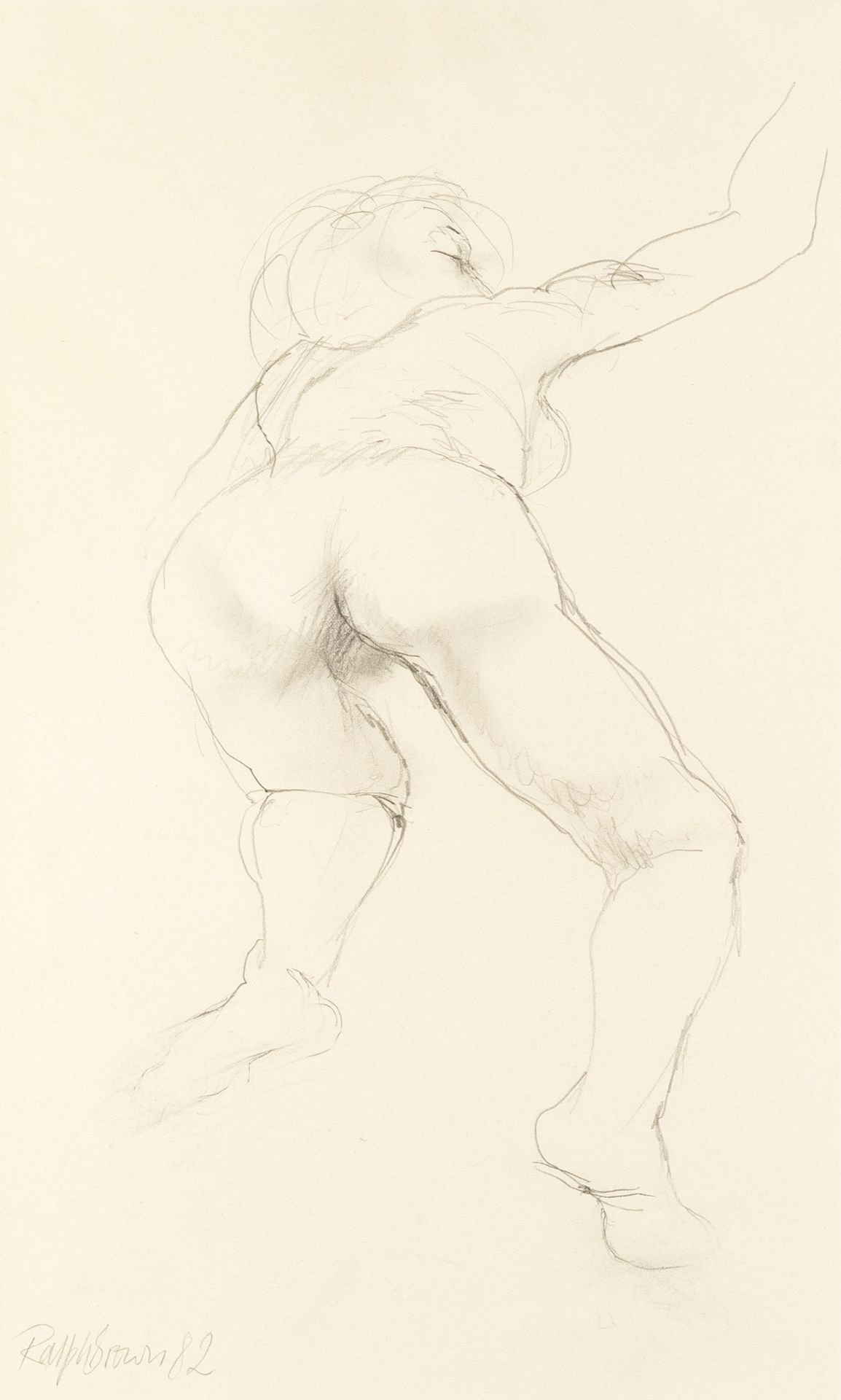 Ralph Brown (1928-2013) Nude from Behind, 1982 signed and dated (lower left), titled (to reverse)