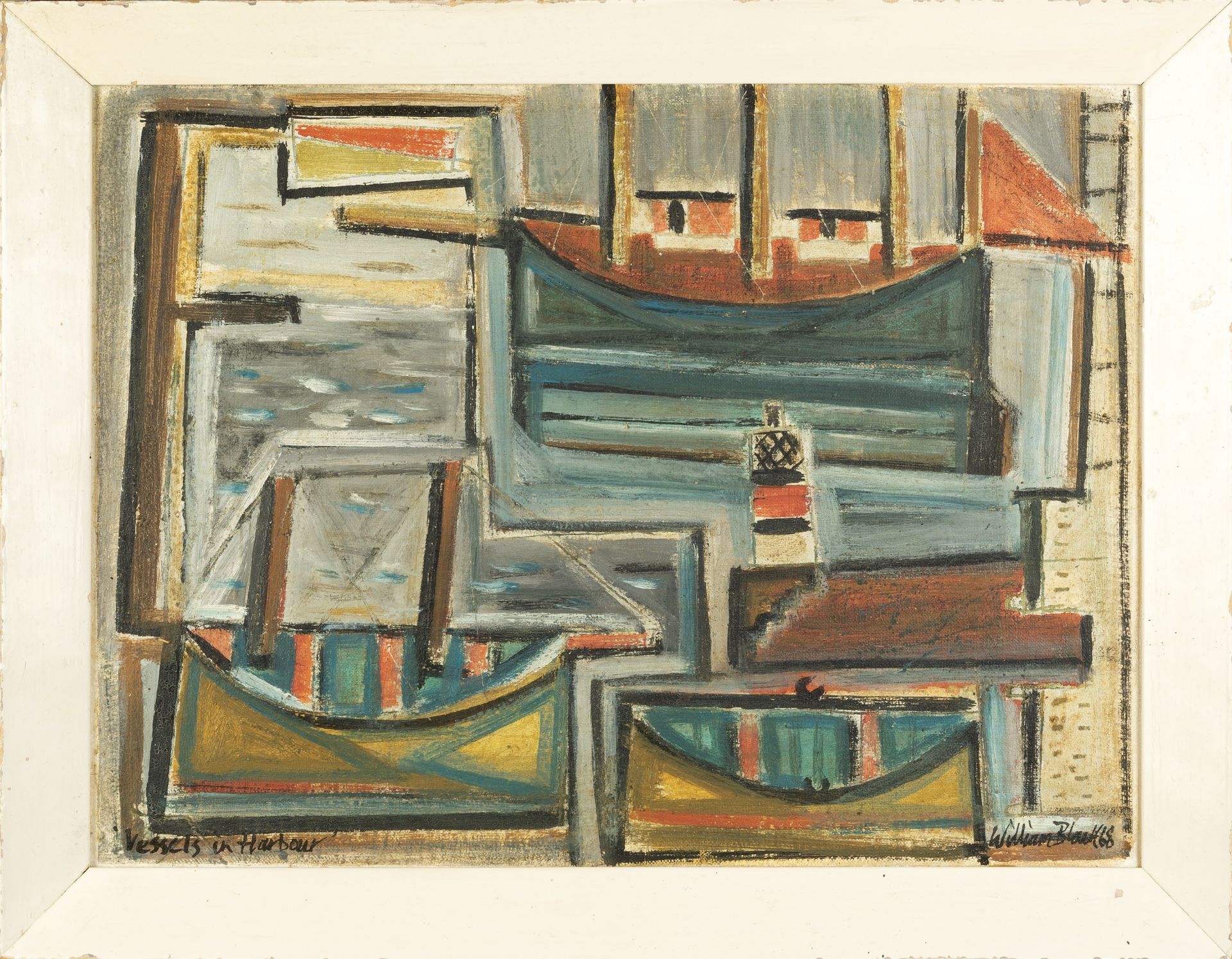 William Black (20th Century Cornish School) Vessels in Harbour, 1968 signed, dated, and titled ( - Image 2 of 3