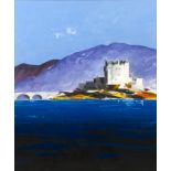 Donald Hamilton Fraser (1929-2009) Eilan Donan Castle, Wester Ross signed (lower right) oil on paper