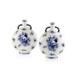 Mintons A pair of Aesthetic moon flasks decorated with a blue and white pattern impressed