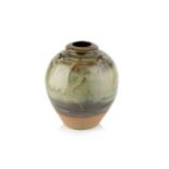 Eddie Hopkins (1941-2007) at Winchcombe Pottery Large vase stoneware, nuka glaze with three