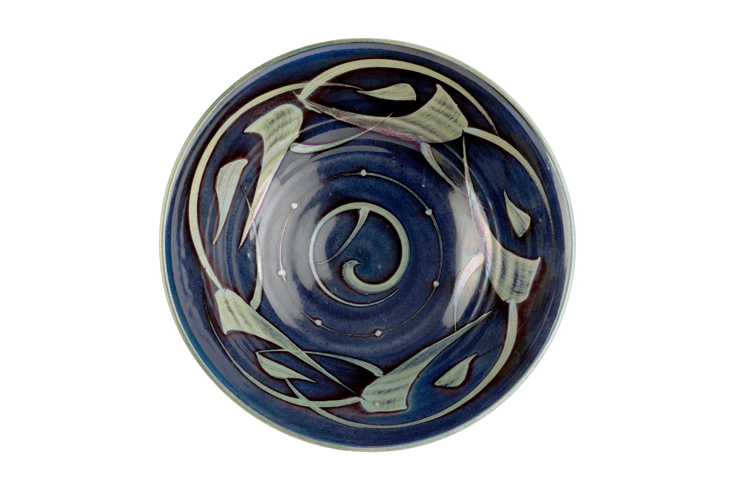 Alan Caiger-Smith (1930-2020) at Aldermaston Pottery Footed bowl, 2000 decorated in dark blue and - Image 2 of 7