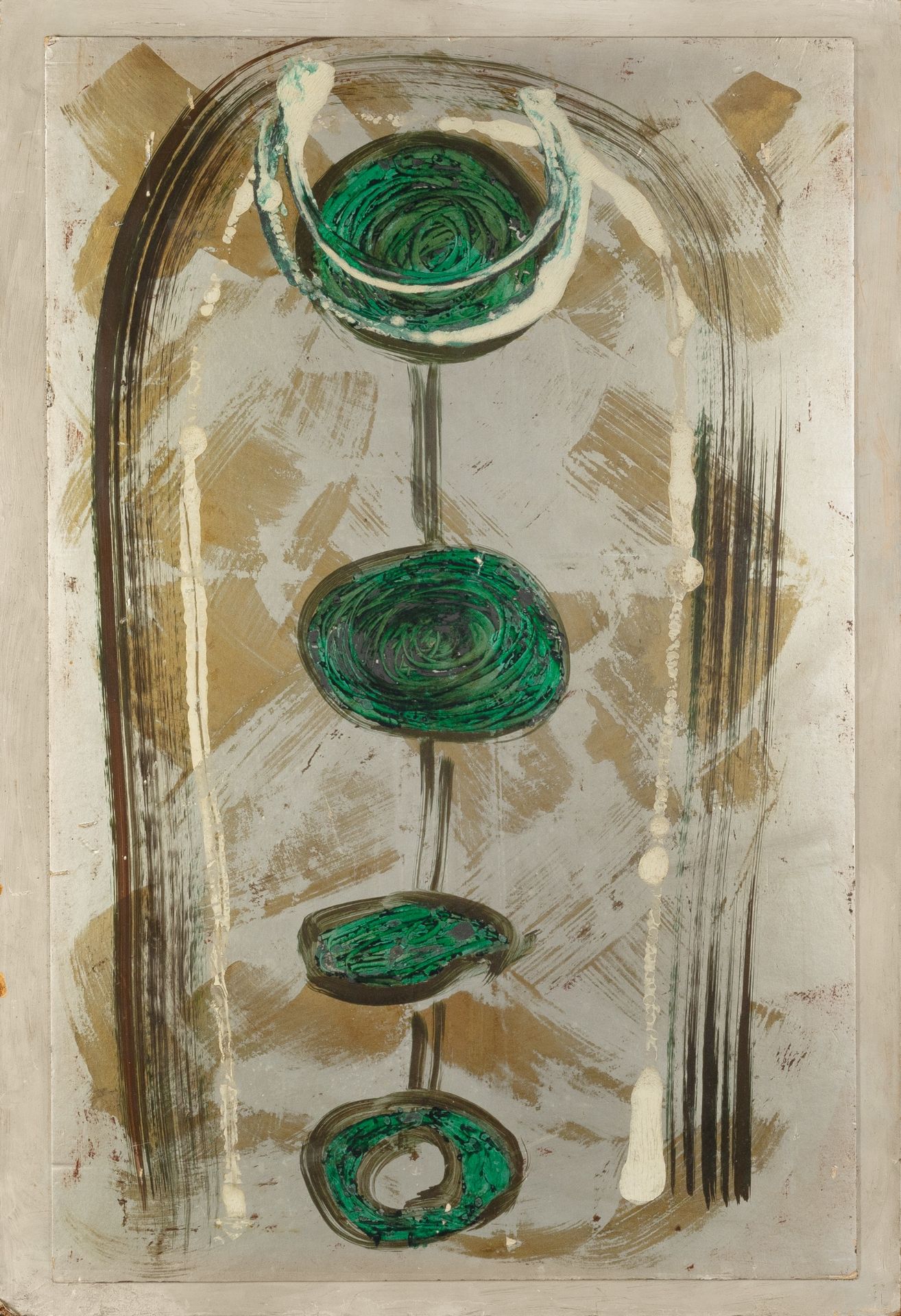 Kate Nicholson (1929-2019) Islam (Tunisia), 1970 signed, titled, and dated (to reverse) oil on board - Bild 2 aus 3