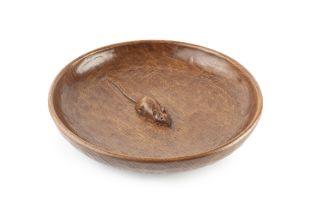Robert Thompson of Kilburn (1876-1955) Large Mouseman bowl, circa 1970 oak with adzed finish