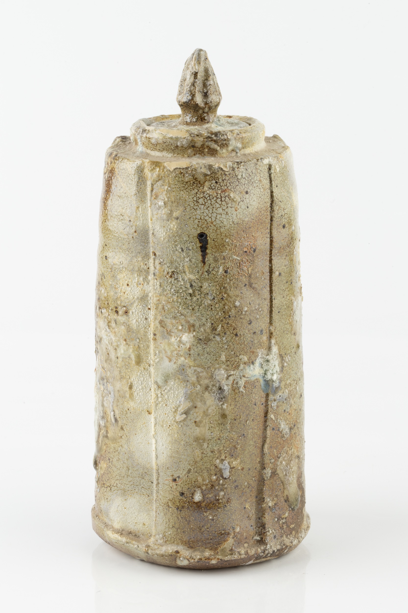 Hans Vangsø (b.1950) Lidded jar wood-fired impressed potter's seal 26cm high. Provenance: The - Image 2 of 3