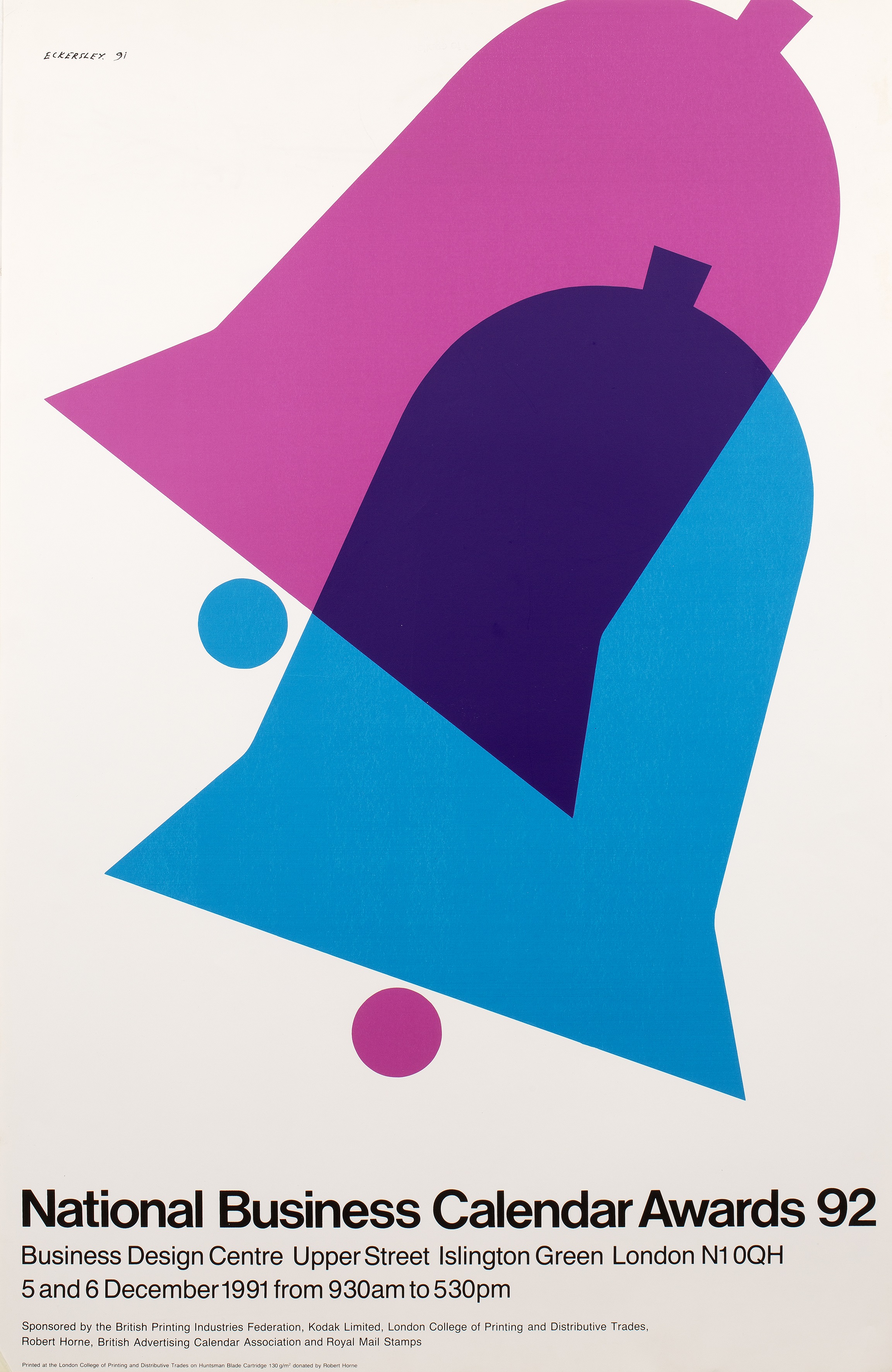 Tom Eckersley (1914-1997) Three posters for the National Business Calendar Awards 1989, 1991, and - Bild 3 aus 3