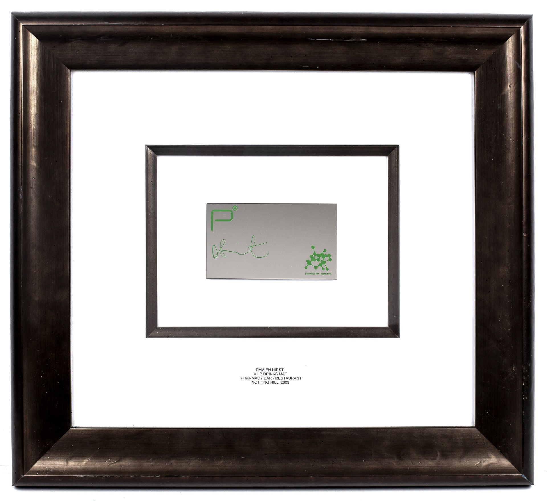 Damien Hirst (b.1965) VIP drinks mat, 2003 signed (in the plate) 7 x 12cm. - Bild 2 aus 3