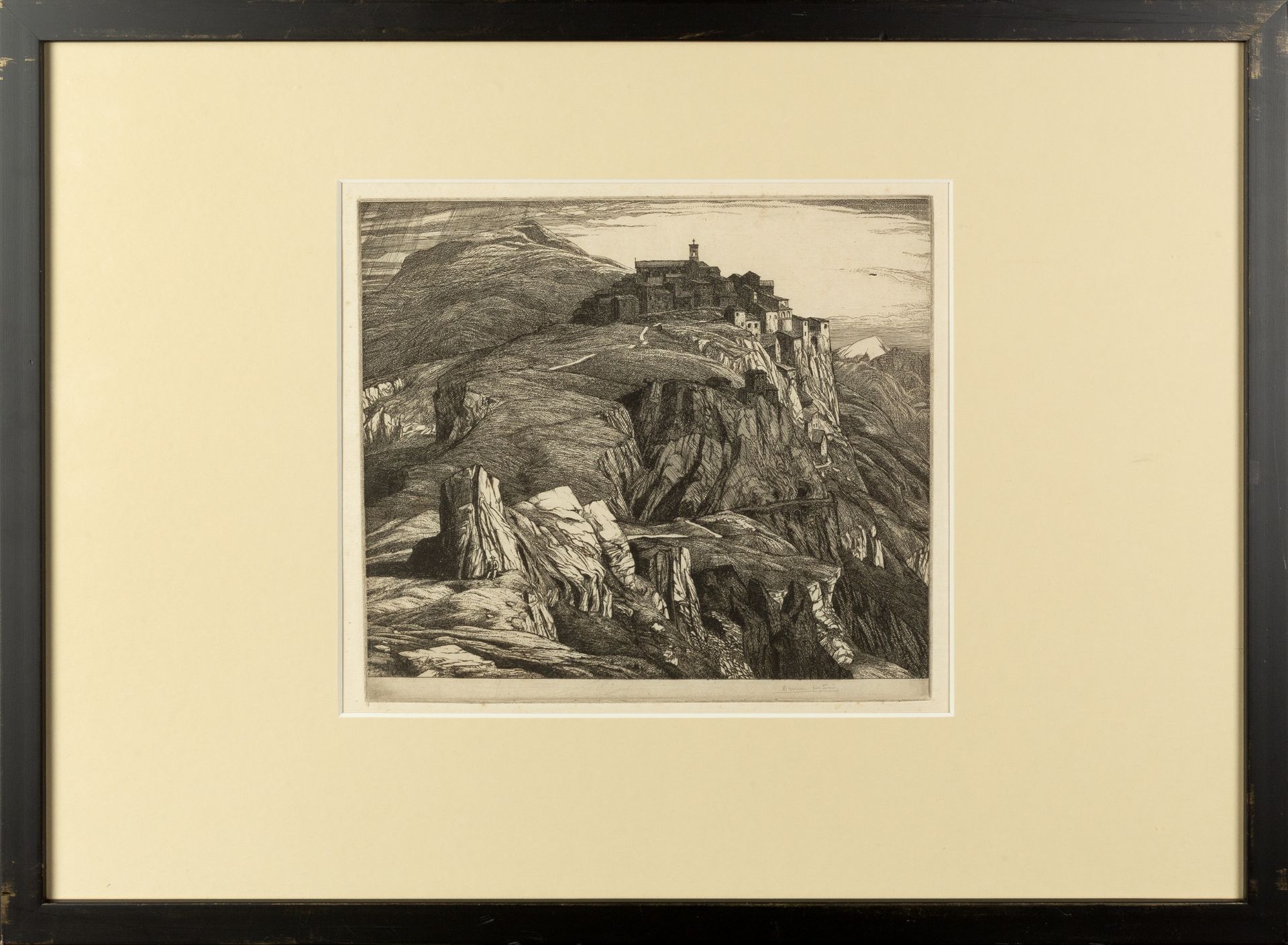 Edward Bouverie Hoyton (1900-1988) Italian Mountainous Town signed in pencil (in the margin) etching - Bild 2 aus 3