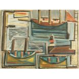 William Black (20th Century Cornish School) Vessels in Harbour, 1968 signed, dated, and titled (