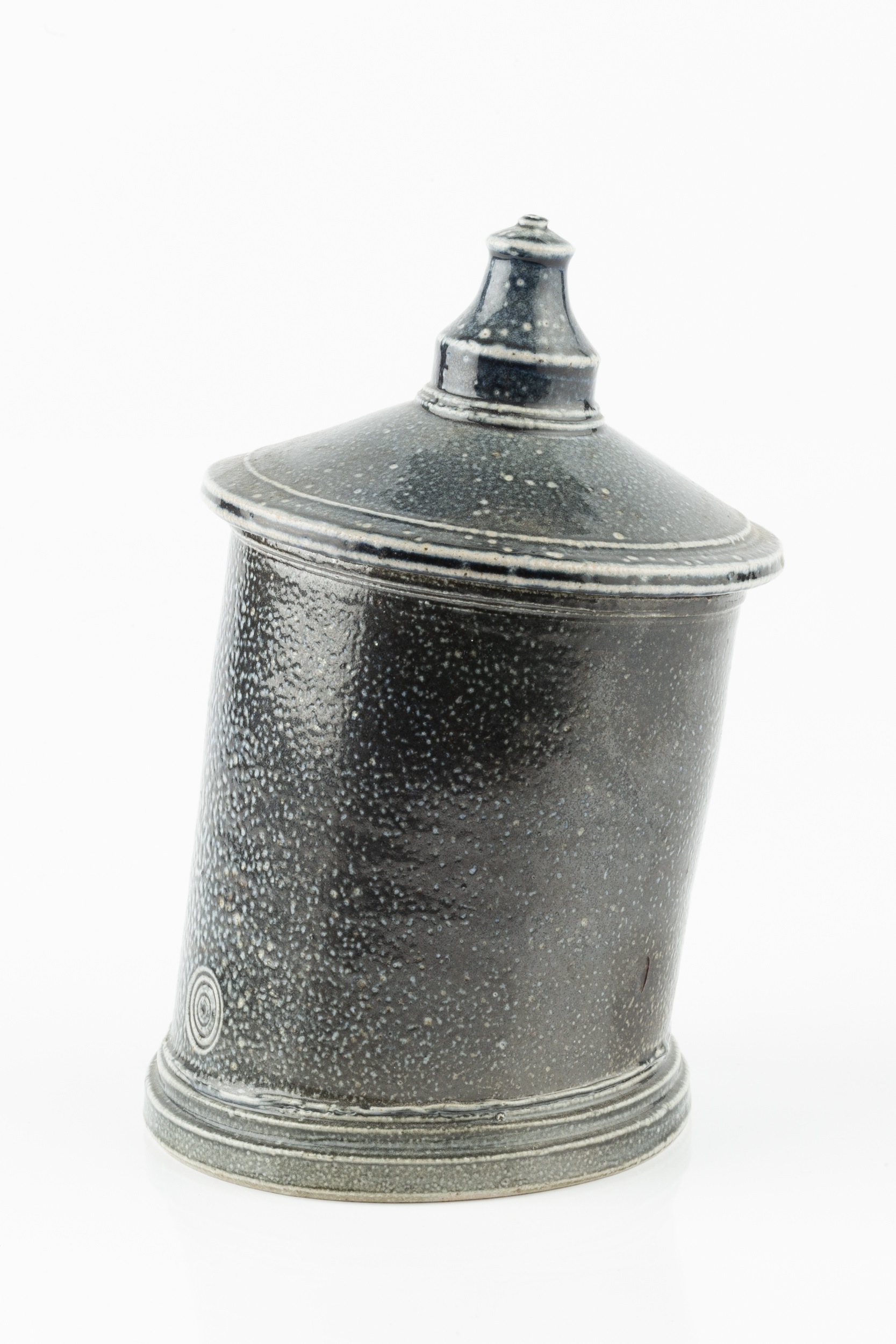 Walter Keeler (b.1942) Pot and cover salt glaze impressed potter's seal 15cm high. - Image 2 of 3