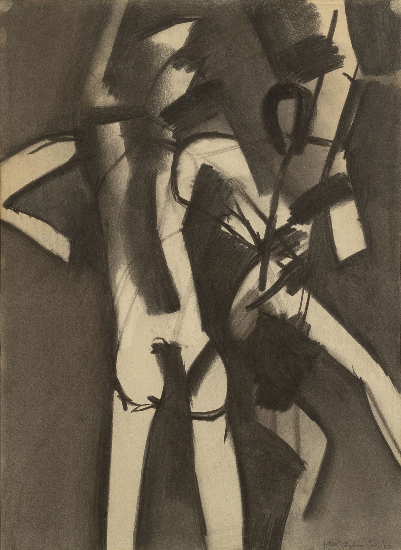 Keith Vaughan (1912-1977) Two Male Nudes, 1962 signed and dated (lower right) charcoal 50 x 35cm.