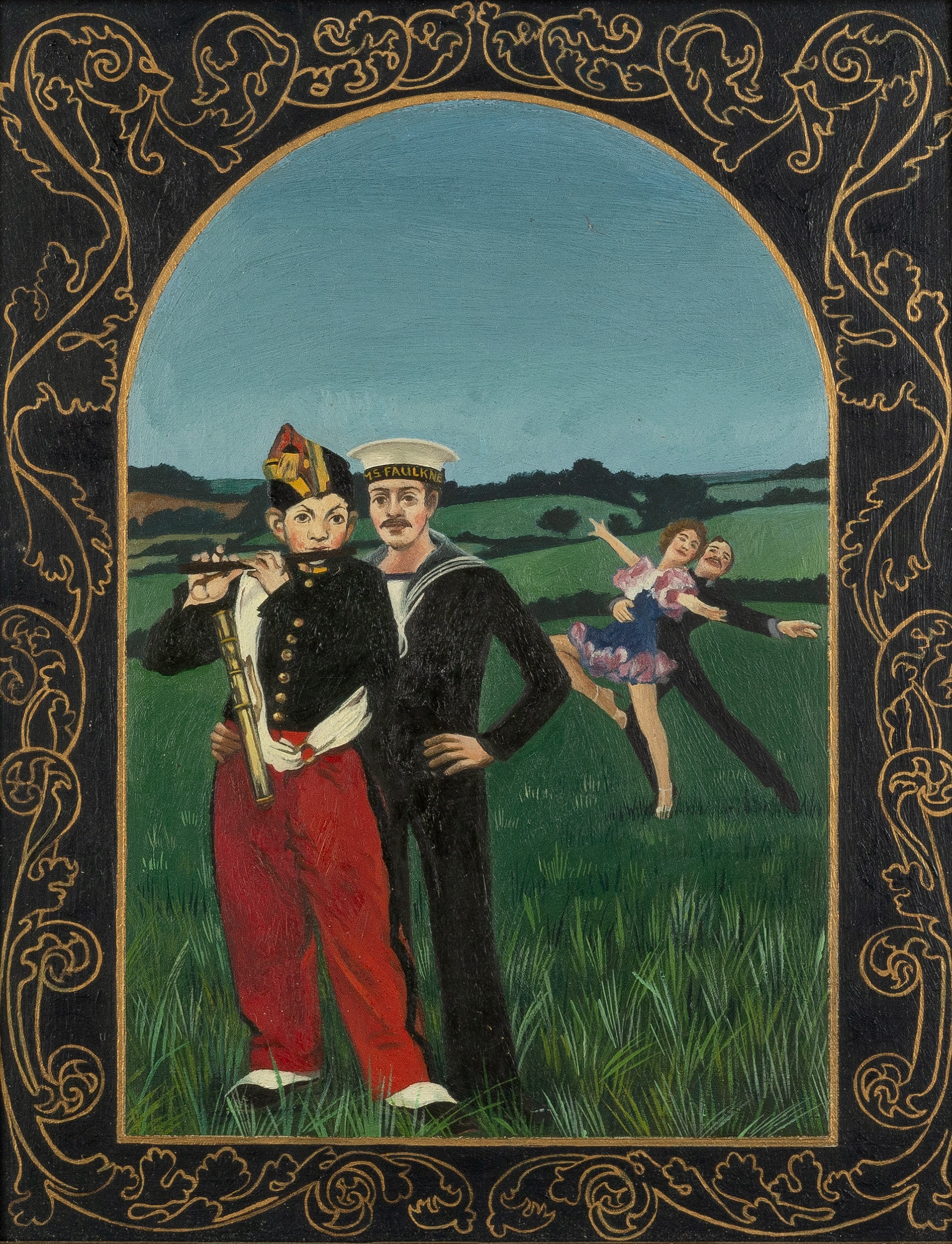 Patricia Faulkner (b.1946) Tom, Tom The Piper's Son signed and titled (to reverse) oil on board 23 x