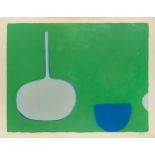 William Scott (1913-1989) Bottle and Bowl, Blues on Green, 1970 15/100, signed, dated, and