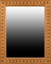 Christopher Vickers (Contemporary) Arts & Crafts mirror oak with an inlaid pattern signed 49 x