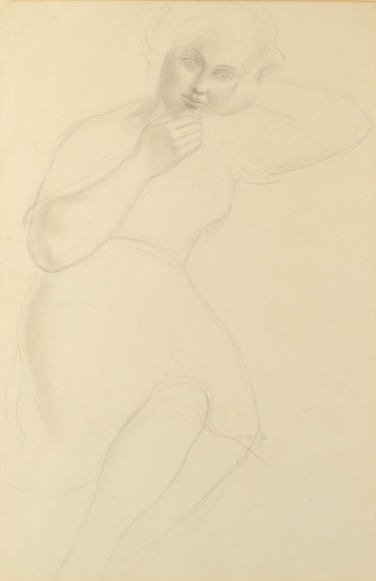 Christopher Wood (1901-1930) Seated Girl pencil on paper 47 x 31cm. Provenance: Mercury Gallery,