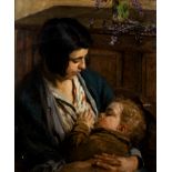 Frederick Stead (1863-1940) Mother and Child oil on canvas 59 x 49cm. Provenance: Bonhams, 18