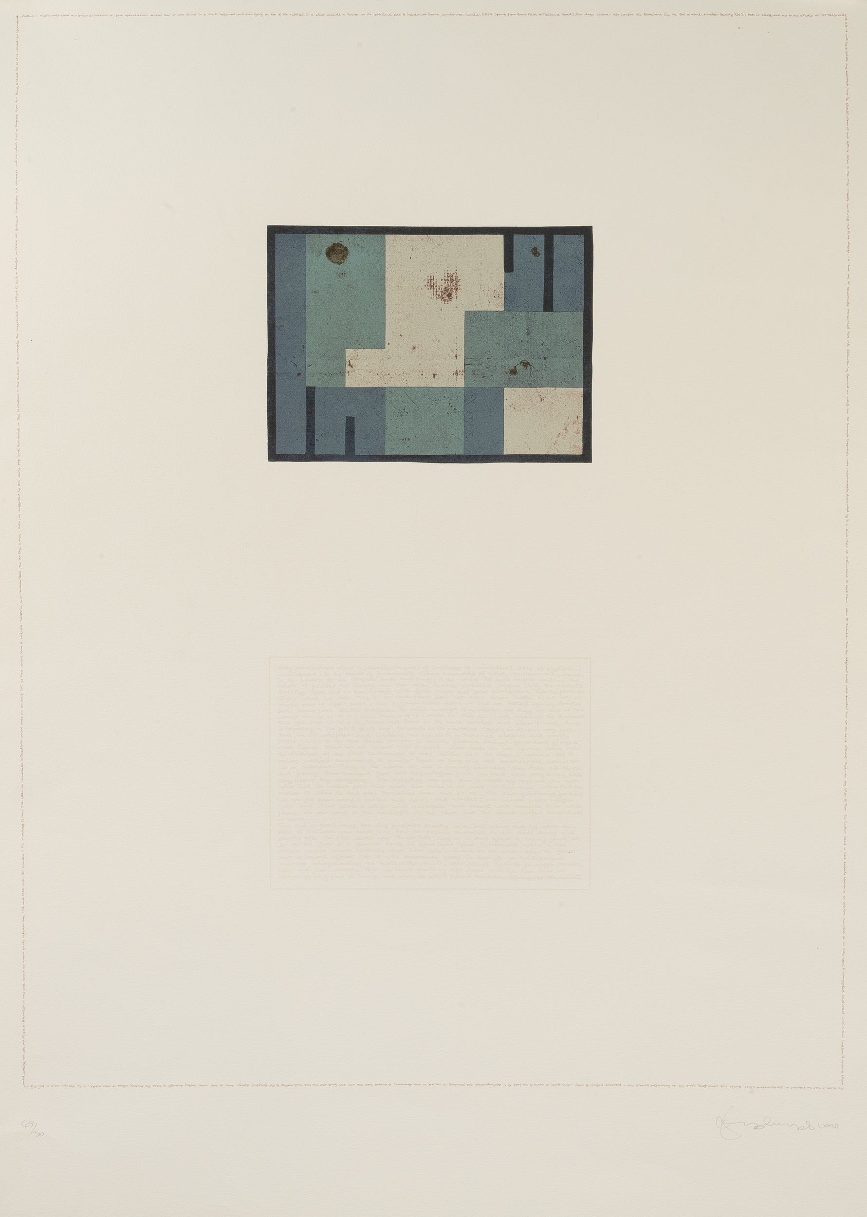 Tom Phillips (1937-2022) Linoleum, 1976 signed, numbered and dated in pencil (in the margin) - Image 2 of 2