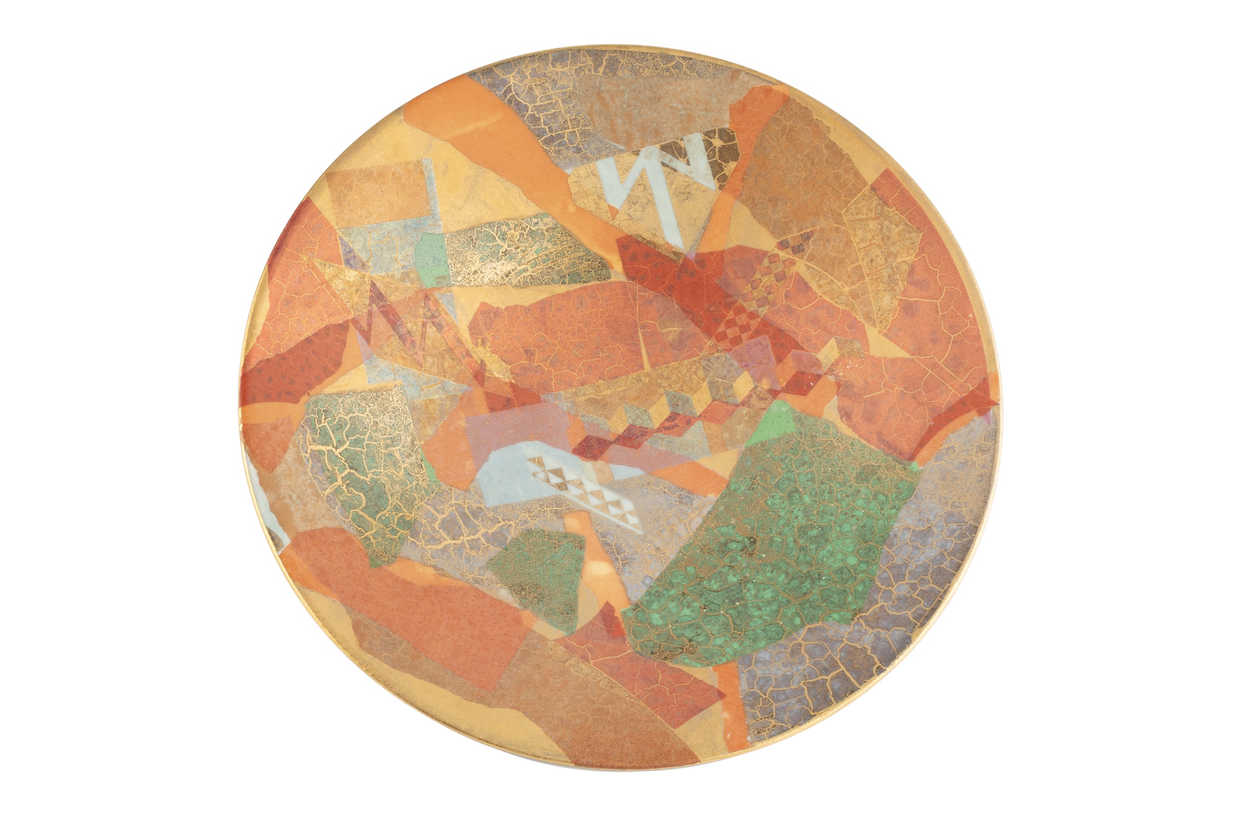 Tony Laverick (b.1961) Bowl multi-coloured geometric patterns monogrammed 30cm diameter; and a - Image 3 of 5