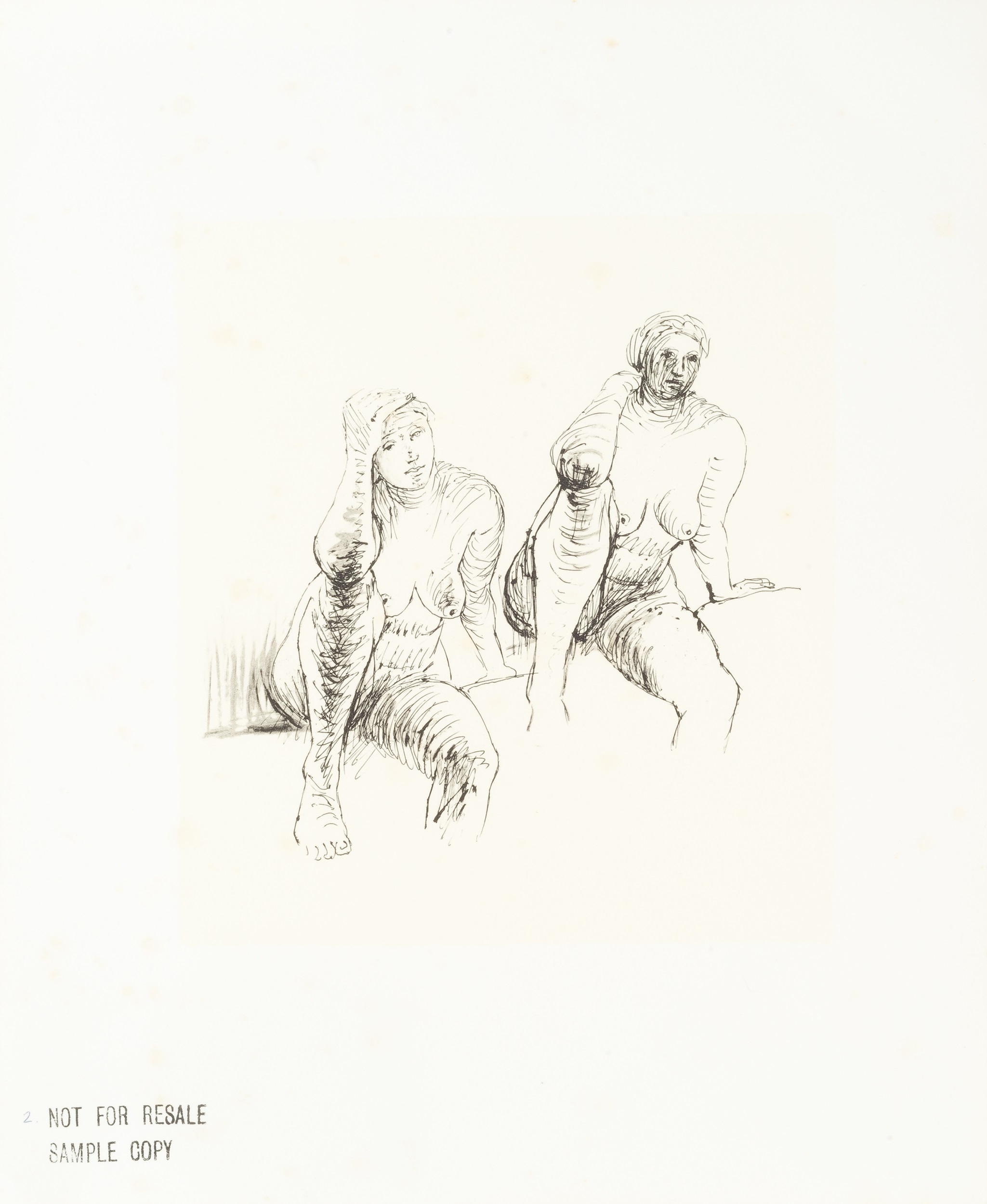 Henry Moore (1898-1986) Seated Figures, 1974 printer's proof aside from the edition of 50 lithograph - Image 2 of 3