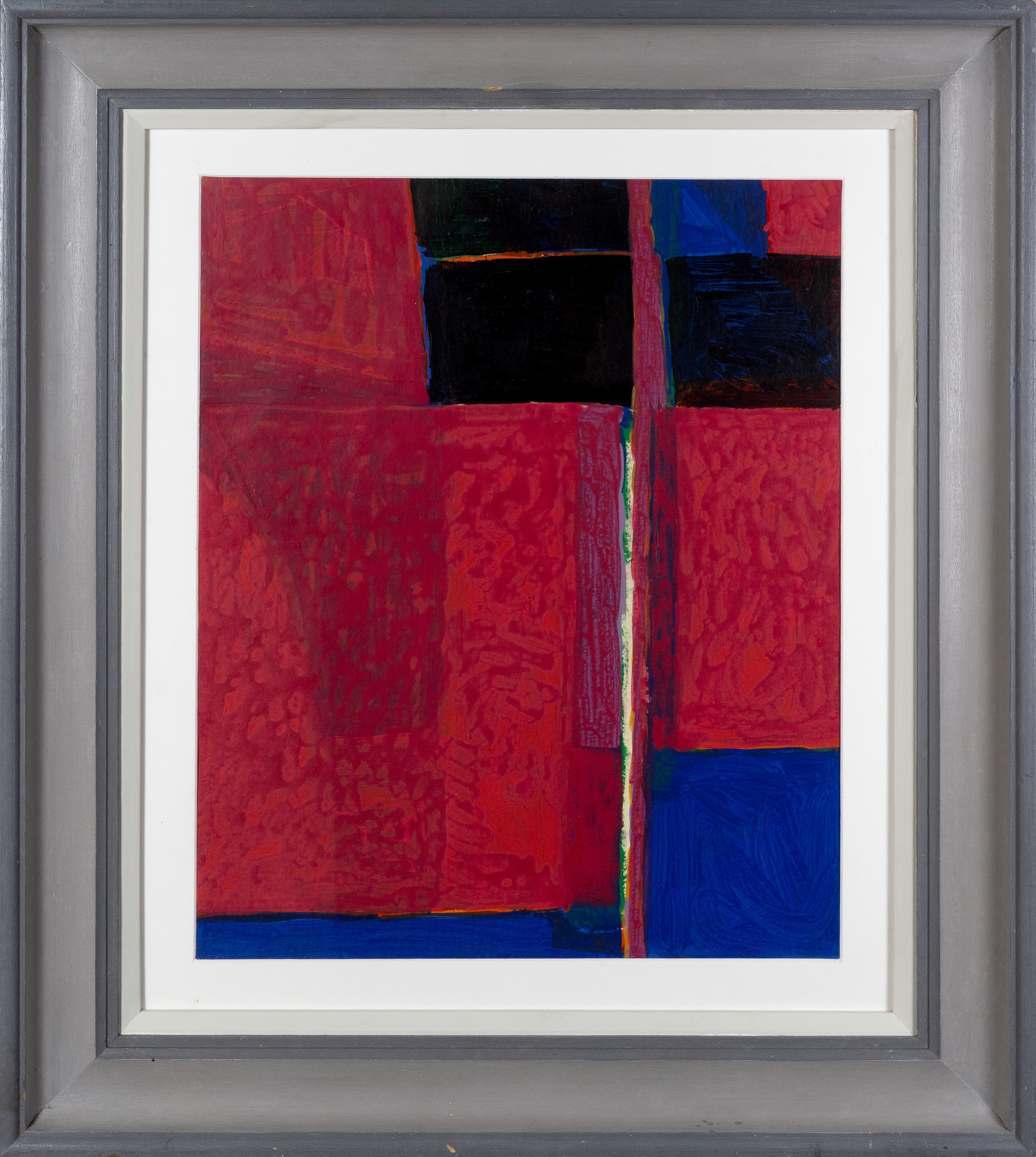 Frank Beanland (1936-2019) Red and Black signed with initials (lower) acrylic 64 x 42cm. - Image 2 of 3