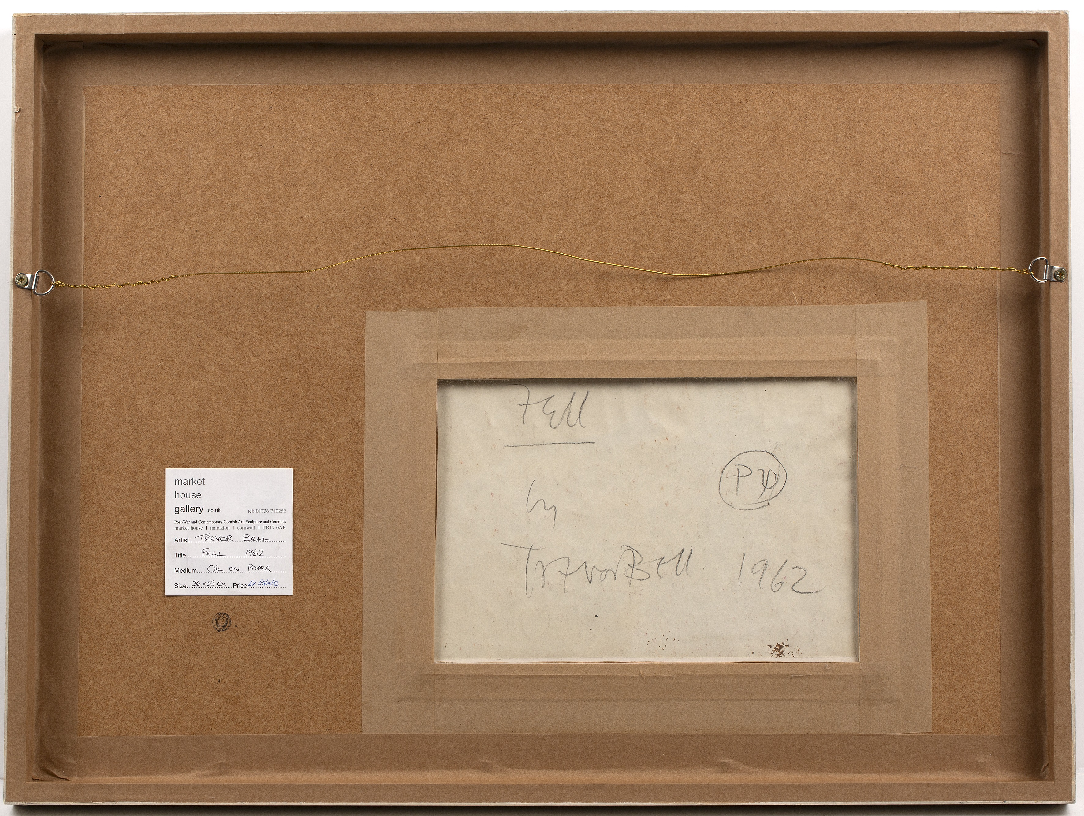 Trevor Bell (1930-2017) Fell, 1962 signed and dated (lower left), titled (to reverse) oil on paper - Image 3 of 3