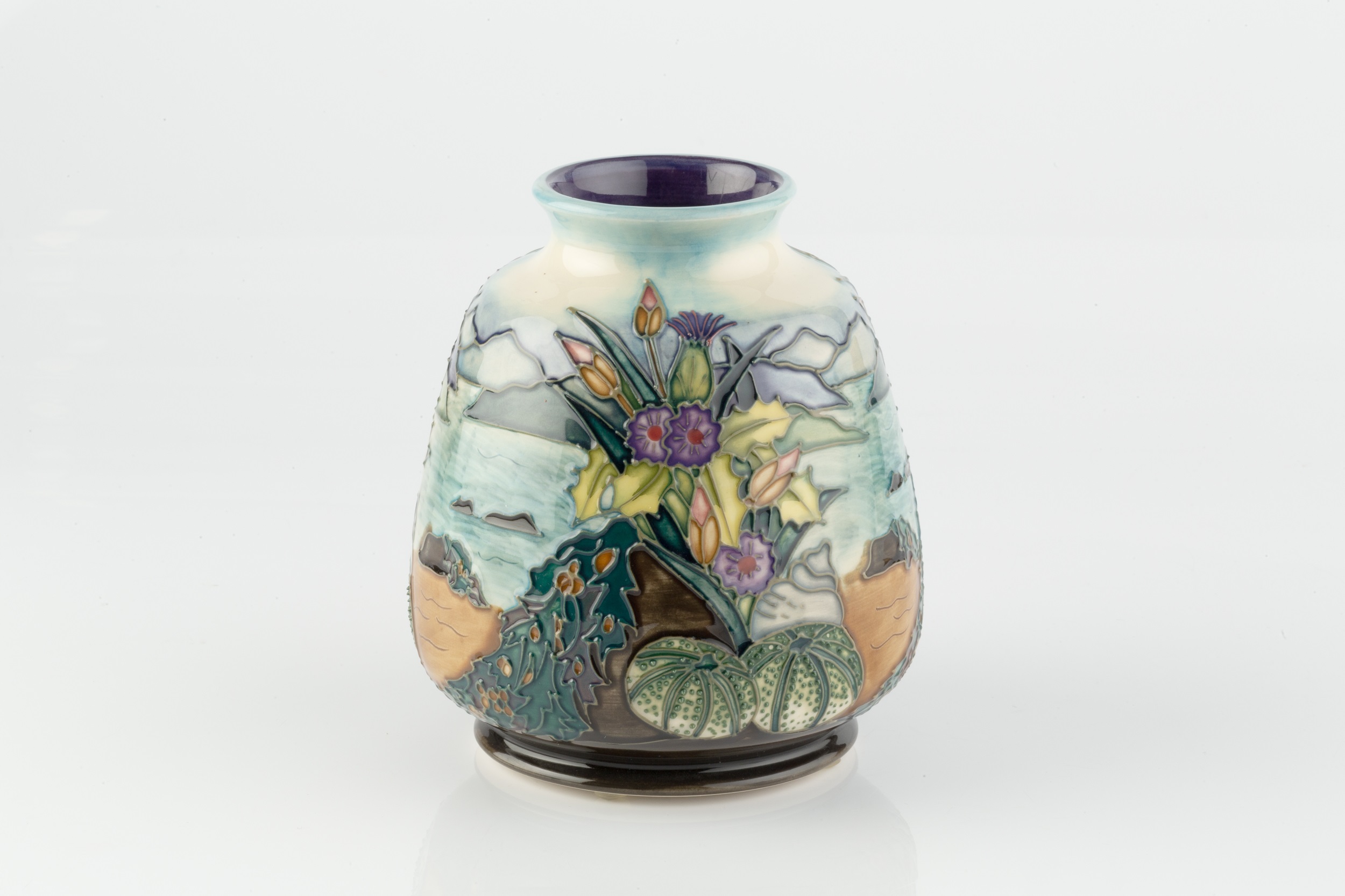 Moorcroft Islay pattern vase, 1998 printed marks and painted 'WM' and date 15cm high. - Image 2 of 3