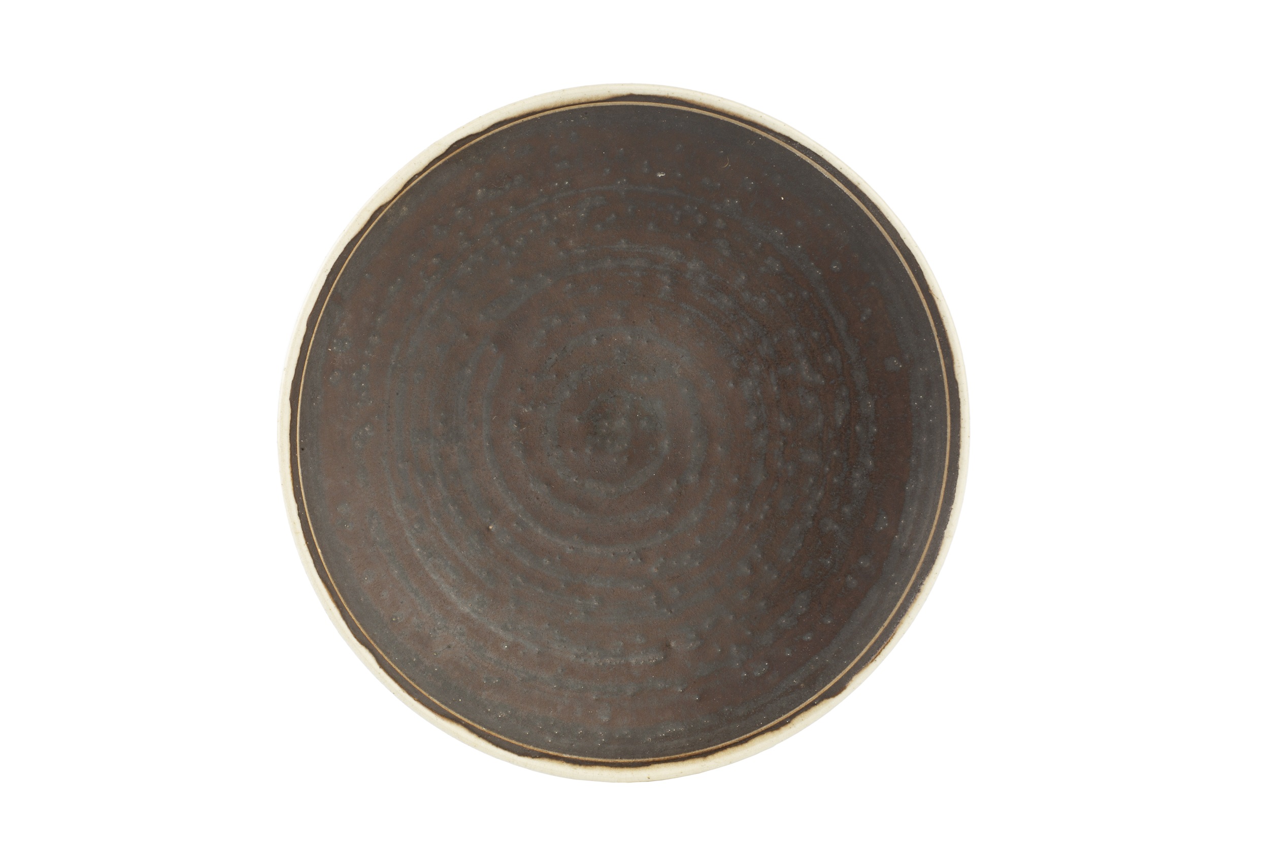 Lucie Rie (1902-1995) Dish manganese glaze 13.9cm diameter. Provenance: Lays Auction House,