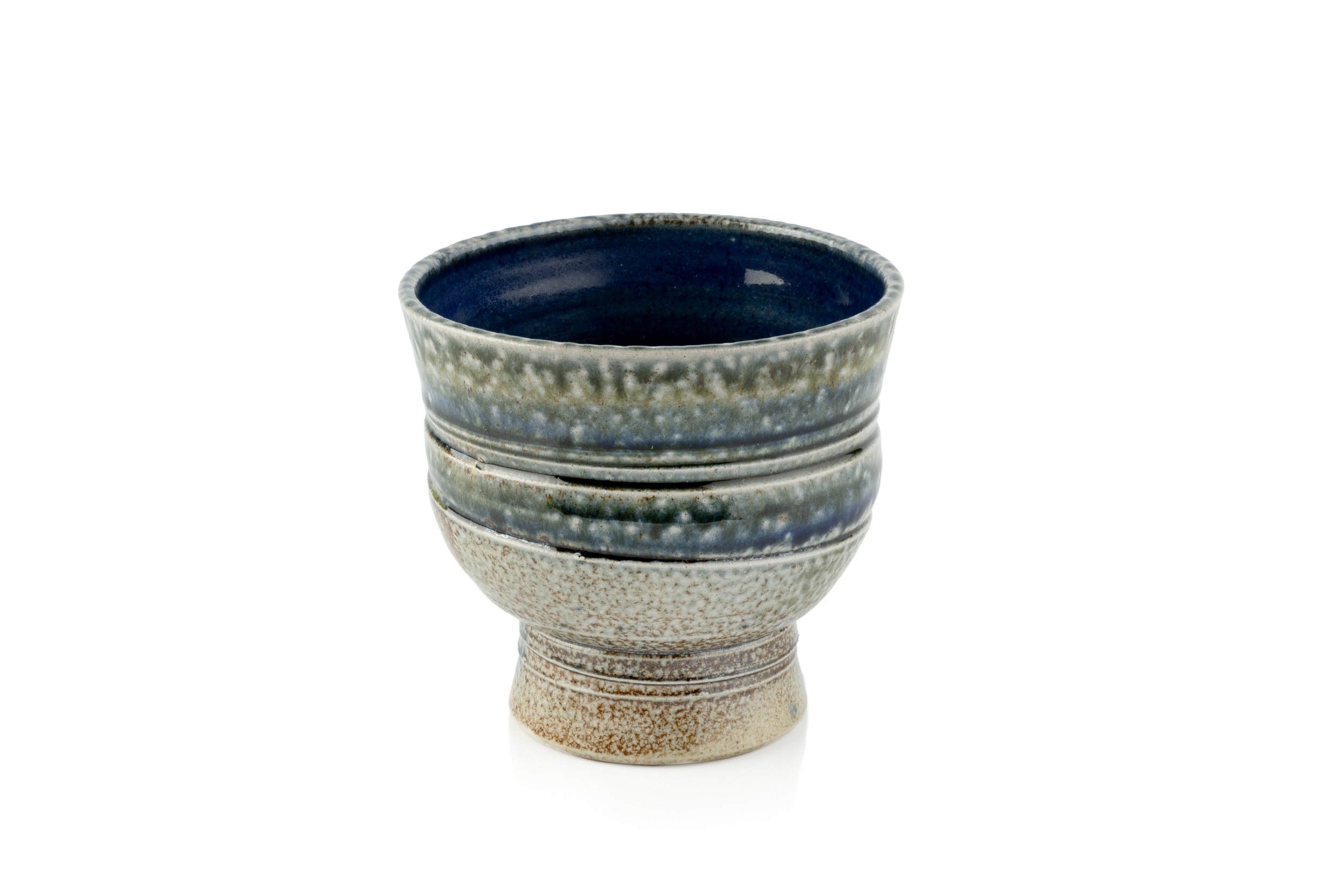 Jane Hamlyn (b.1940) Footed beaker salt-glaze impressed potter's seal 11cm high.