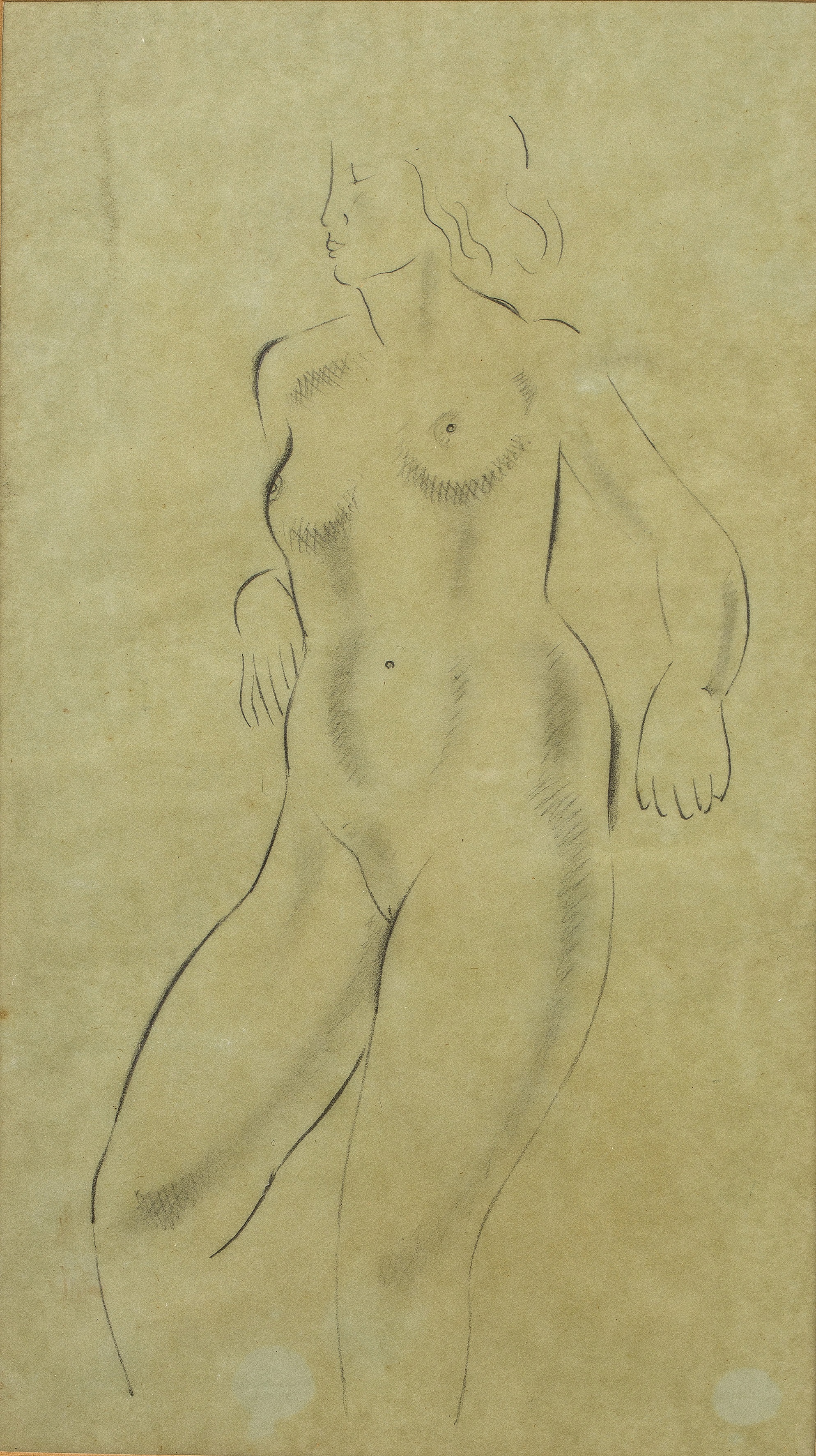 Eric Gill (1882-1940) Standing Nude, 1927 signed with initials and dated (lower right) pencil on