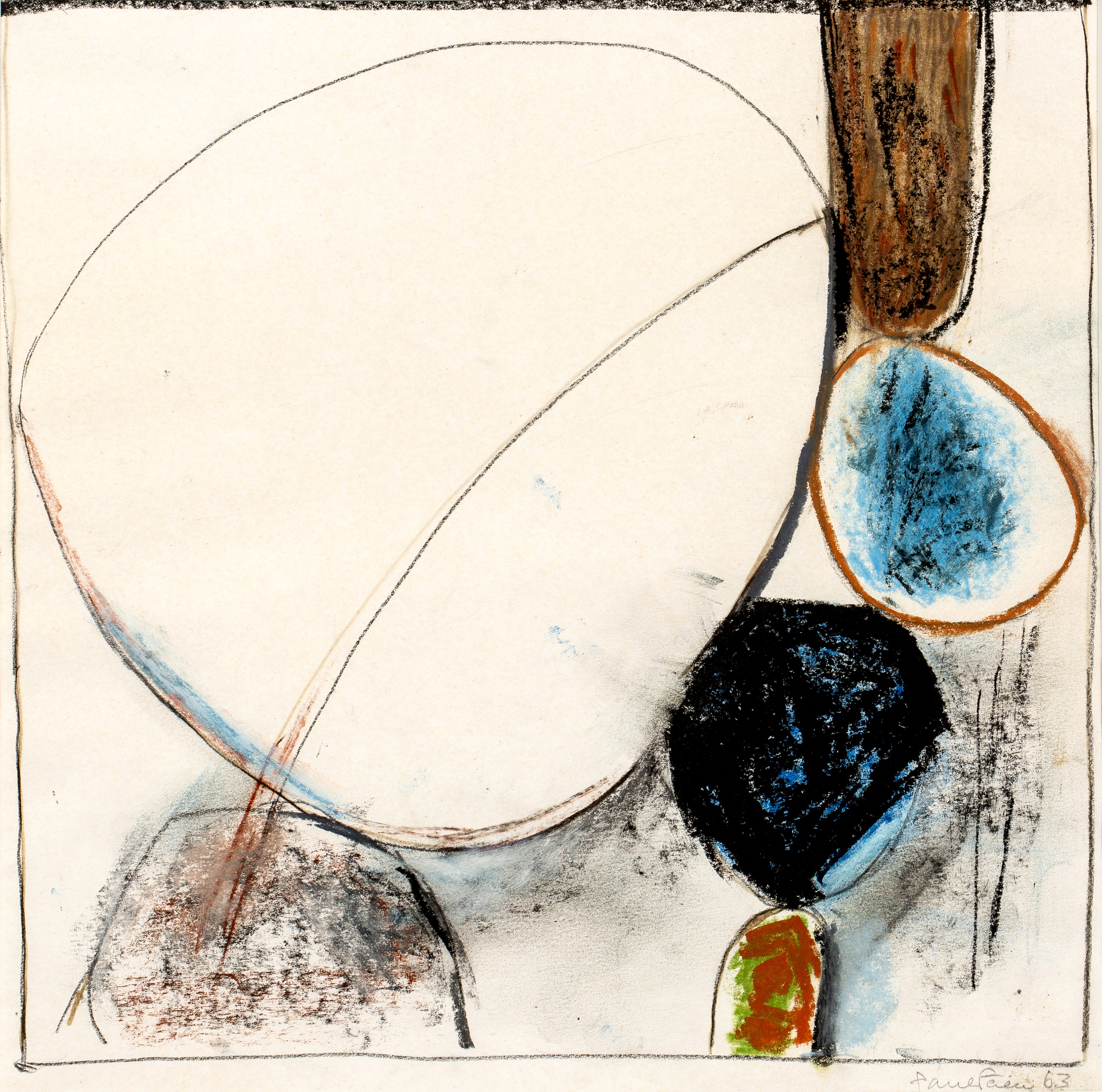 Paul Feiler (1918-2013) Dissected Oval, 1963 signed and dated (lower right) pastel on paper 30 x