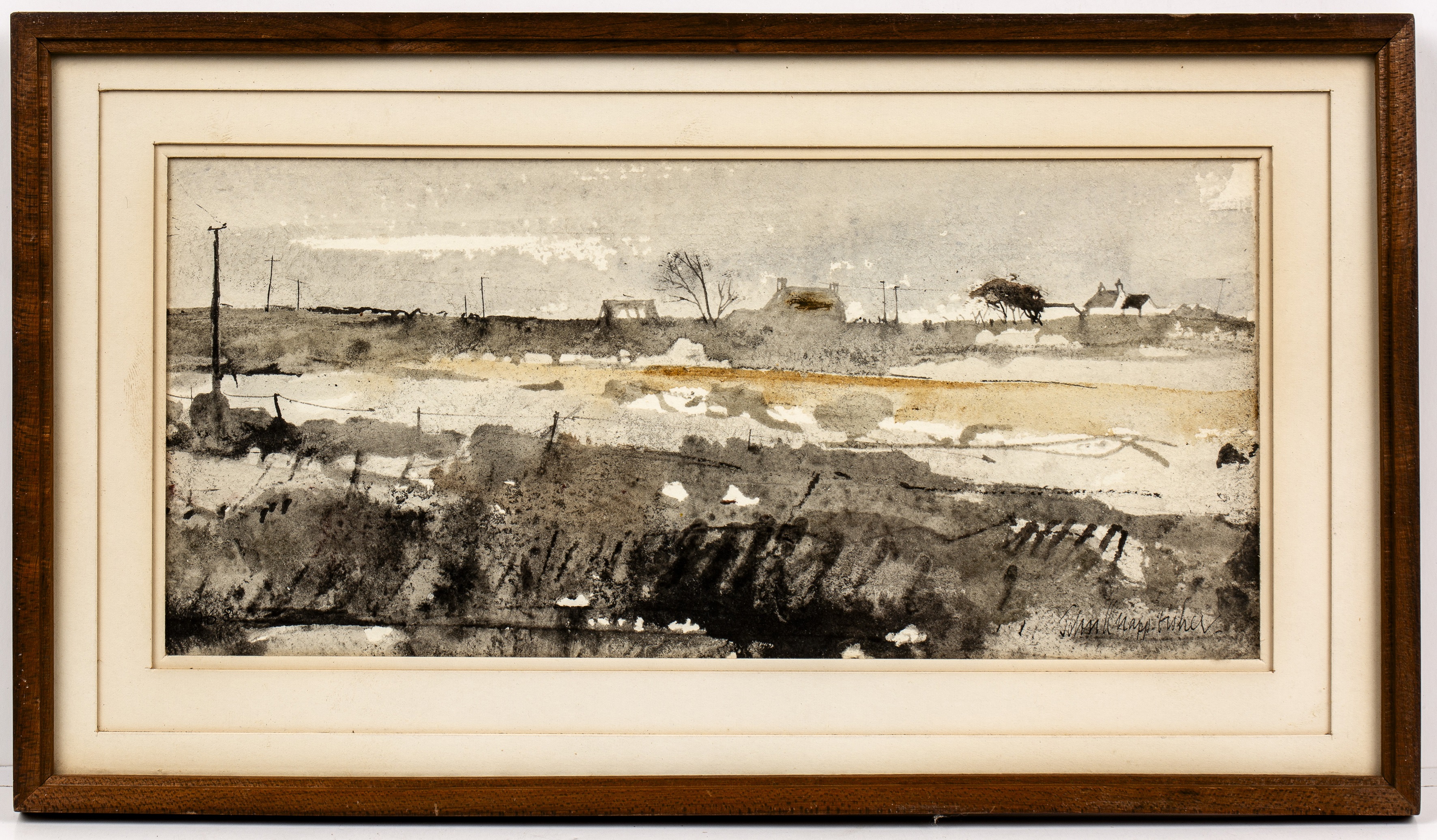 John Knapp-Fisher (1931-2015) Fields with Houses in the Distance, 1969 signed and dated (lower) - Image 2 of 3