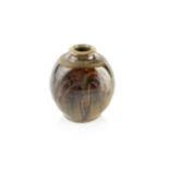 Mike Dodd (b.1943) Bottle vase with nuka and iron glaze impressed potter's seal 17cm high.