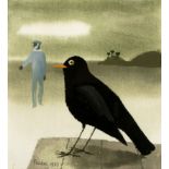 Mary Fedden (1915-2012) Man (Julian Trevelyan) and Blackbird, 1983 signed and dated (lower left),