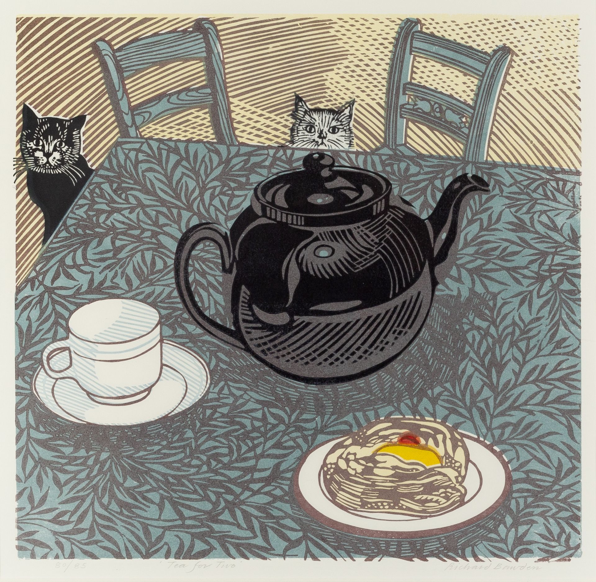 Richard Bawden (b.1936) Tea for Two 80/85, signed, titled, and numbered in pencil (in the margin)