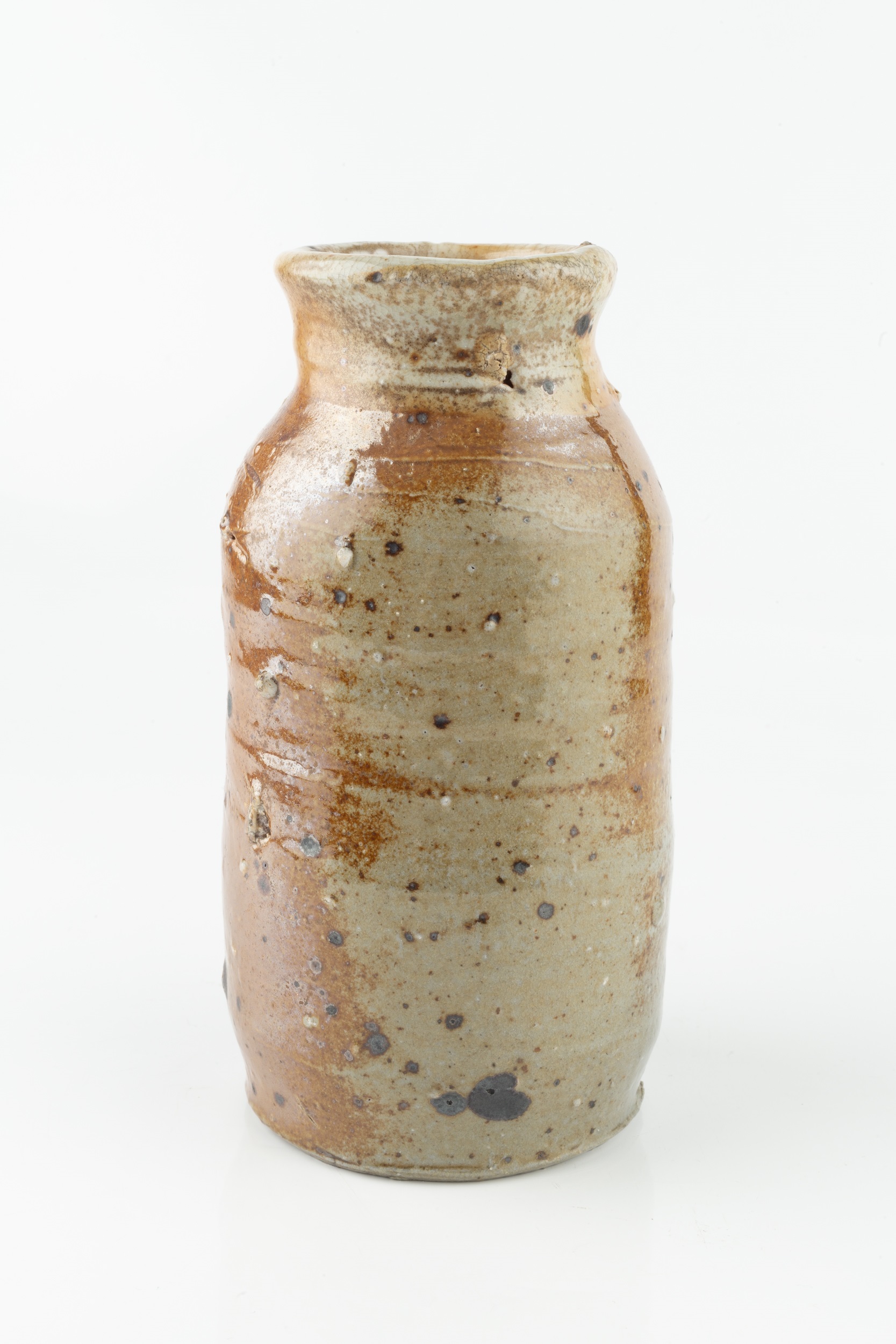 Nic Collins (b.1958) Bottle stoneware, wood-fired signed 19.5cm high. Crazing around rim.  Vase with - Bild 2 aus 6