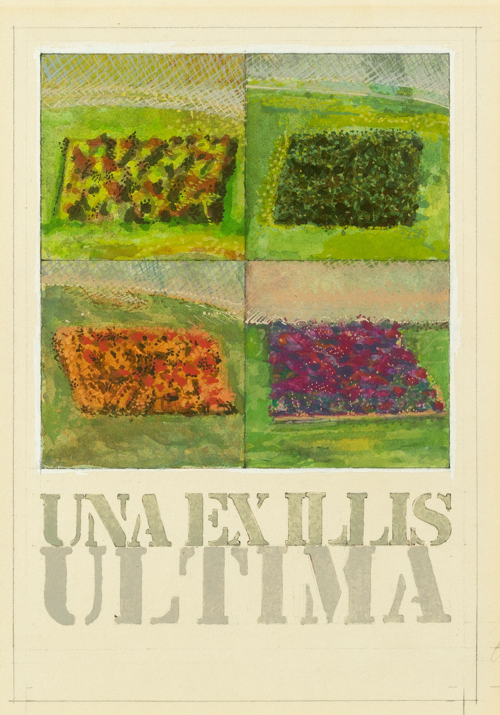 Tom Phillips (1937-2022) Una Ex Illis Ultima gouache 18 x 13cm. Provenance: Flowers Gallery,