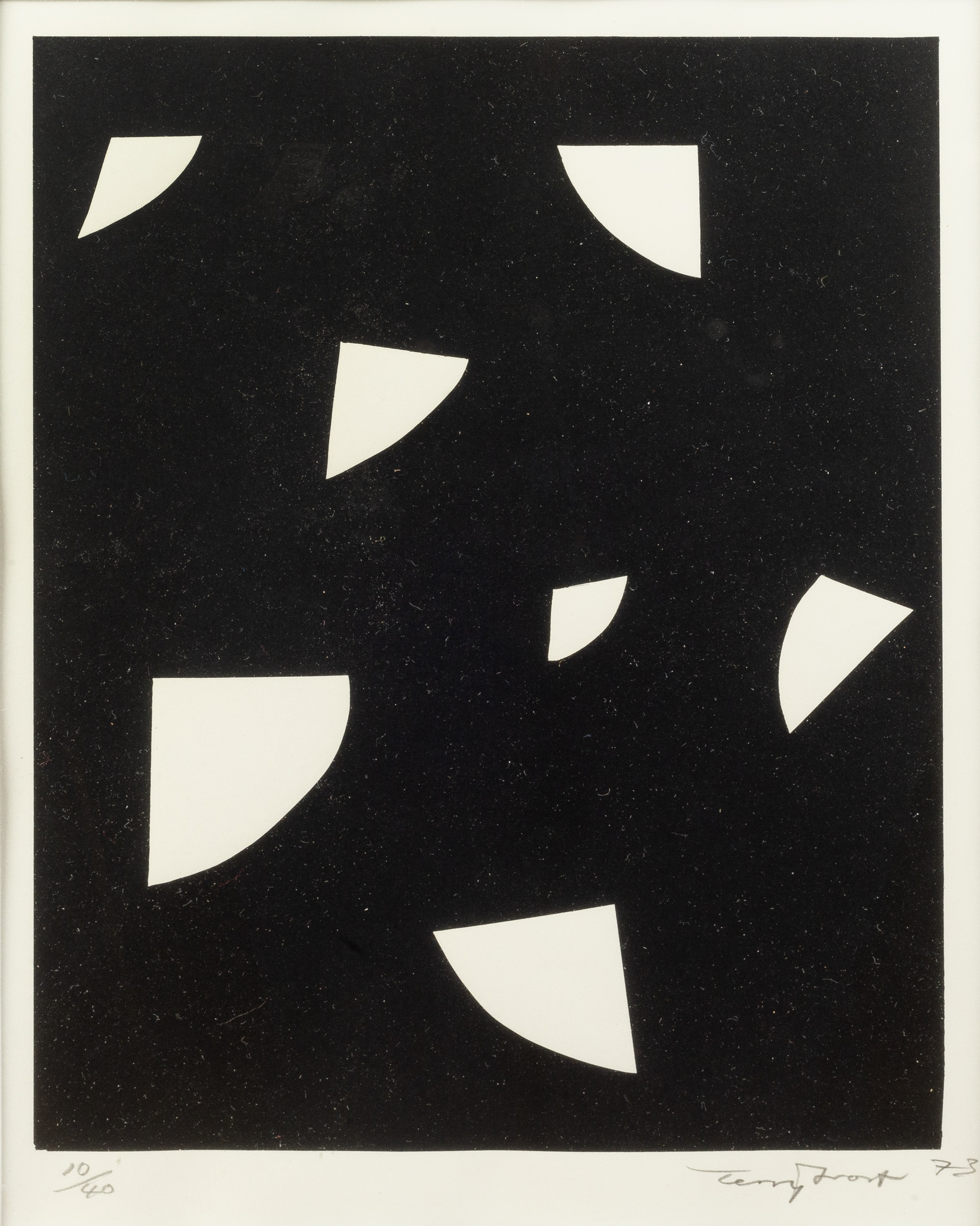 Terry Frost (1915-2003) Variations (White on Black), 1973 10/40, signed, dated, and numbered in