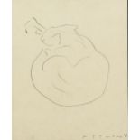 Modern British School Cat, 1885 indistinctly signed and dated (lower right) pencil on paper 26 x